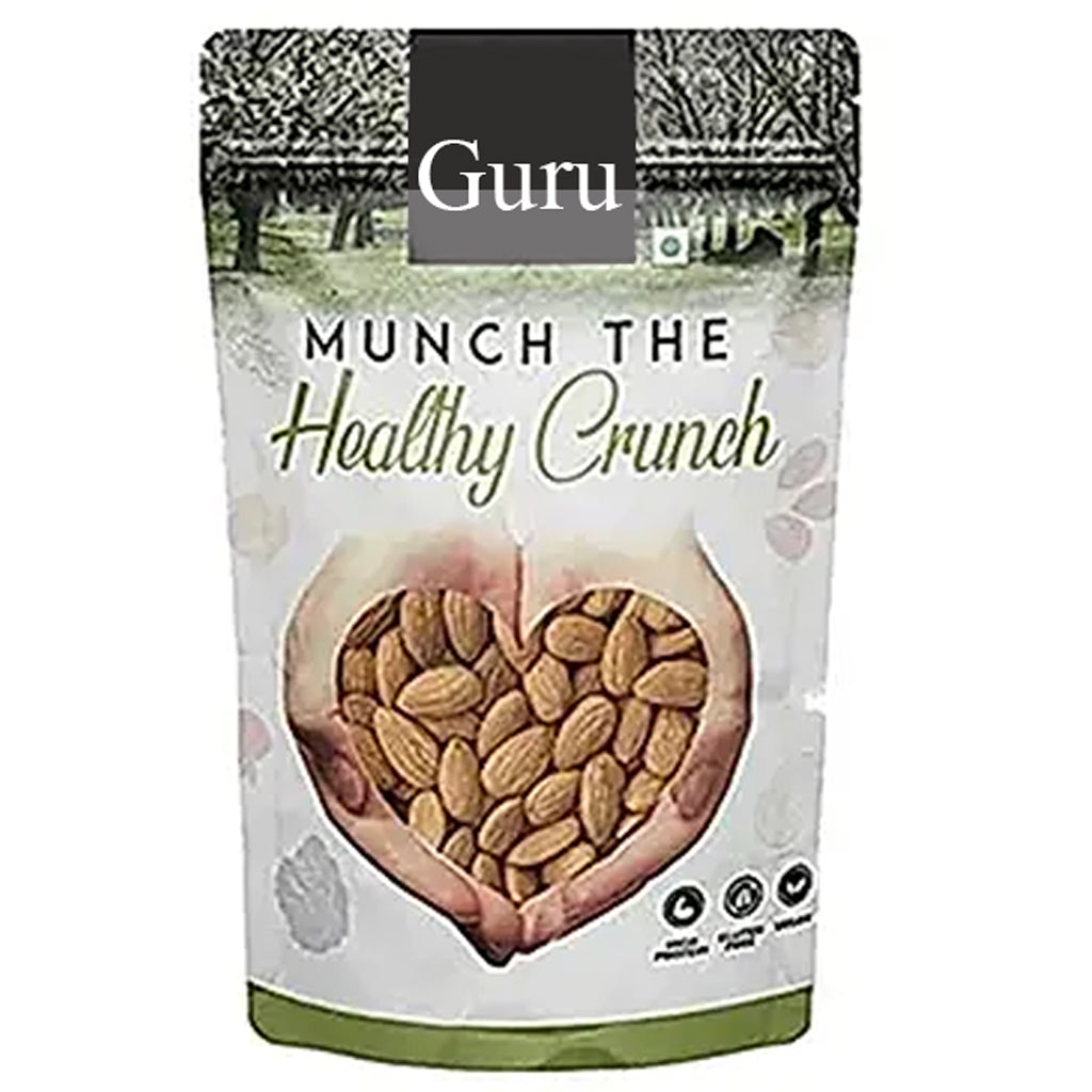 Guru - Natural Raw California Almonds| Badam Giri | Nutritious & Delicious High in Fiber & Boost Immunity | Real Nuts | Gluten Free