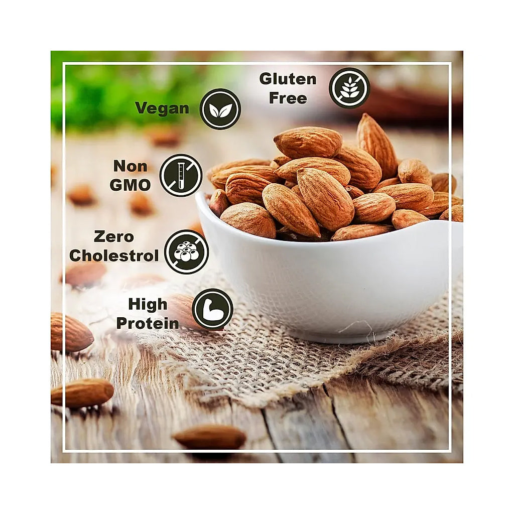 Guru - Natural Raw California Almonds| Badam Giri | Nutritious & Delicious High in Fiber & Boost Immunity | Real Nuts | Gluten Free