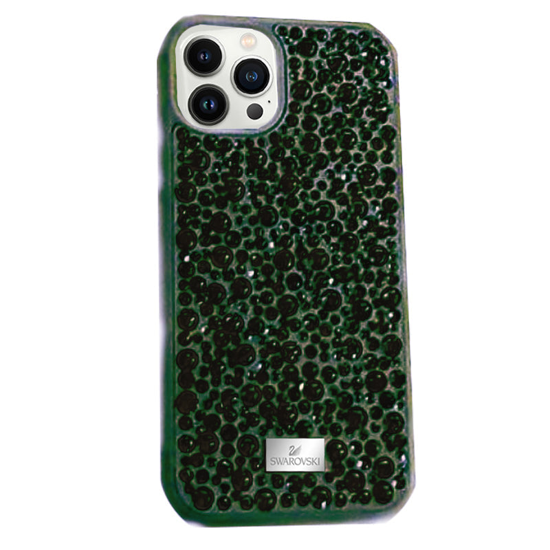 Premium Swarovski Swan iPhone 12 Series Case - Green