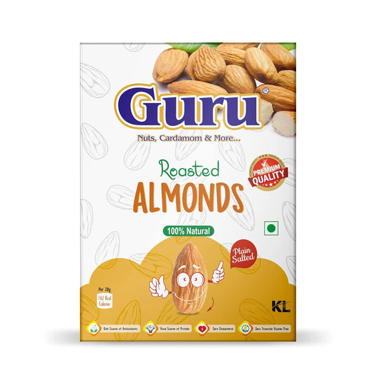 Guru California Almonds 200g Pouch Pack| Quality Badam Giri | High in Fiber | Boost Immunity | Healthy Crunchy Nuts | Real Nuts | Whole Natural Badam | High Protein Snack | Pouch Pack California Almonds 200g Pouch Pack |