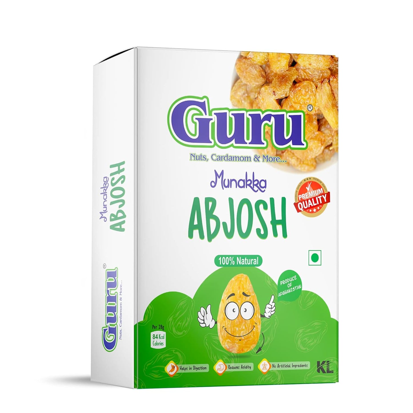 Guru Munakka Shahi Abjosh Golden Raisins 200g Box Pack| Guru Premium Afghani Munakka | Golden Raiains | Munakka Dried Fruits | Delicious & Healthy Snack | High in Antioxidants, Naturally Sweet & tasty