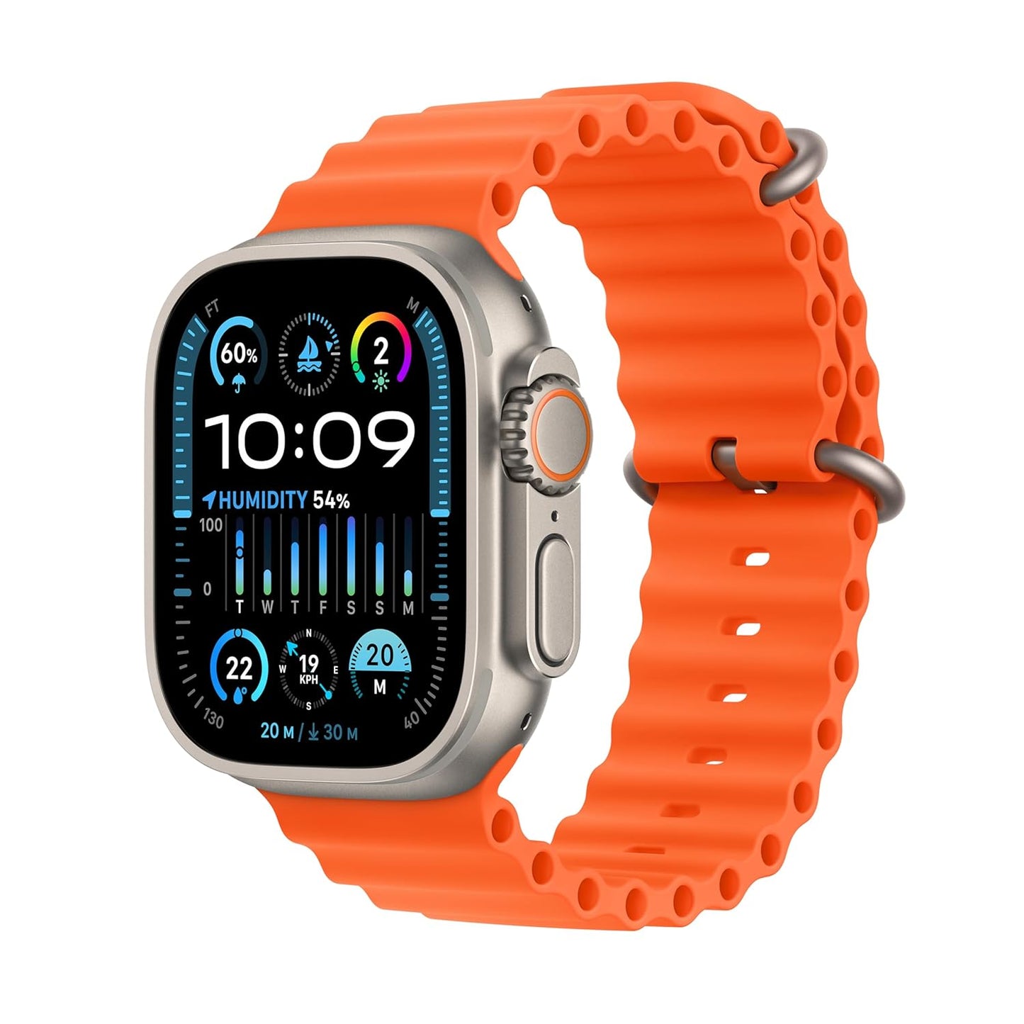 Apple Iwatch Ultra 2 Smartwatch SIMILAR LOOK  with Rugged Titanium Case & Orange Ocean Band One Size. Fitness Tracker,Precision GPS,Action Button,Extra-Long Battery Life,Bright Retina Display