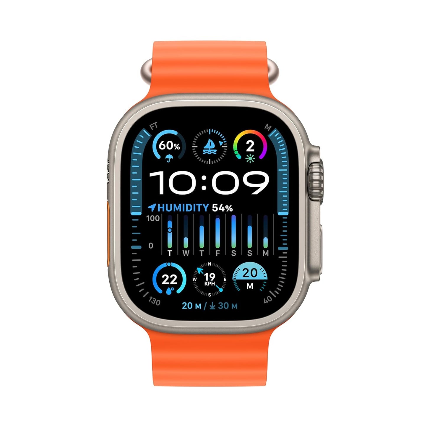 Apple Iwatch Ultra 2 Smartwatch SIMILAR LOOK  with Rugged Titanium Case & Orange Ocean Band One Size. Fitness Tracker,Precision GPS,Action Button,Extra-Long Battery Life,Bright Retina Display