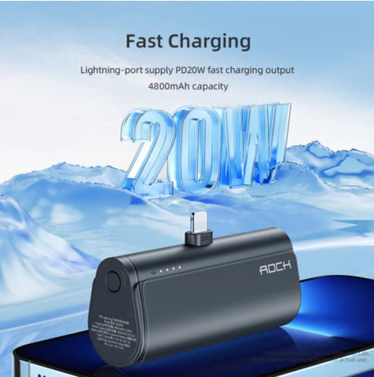 ROCK P82 Lightning PD 20W Portable Mini Power Bank Fast Charging Mobile Power Banks Best Selling