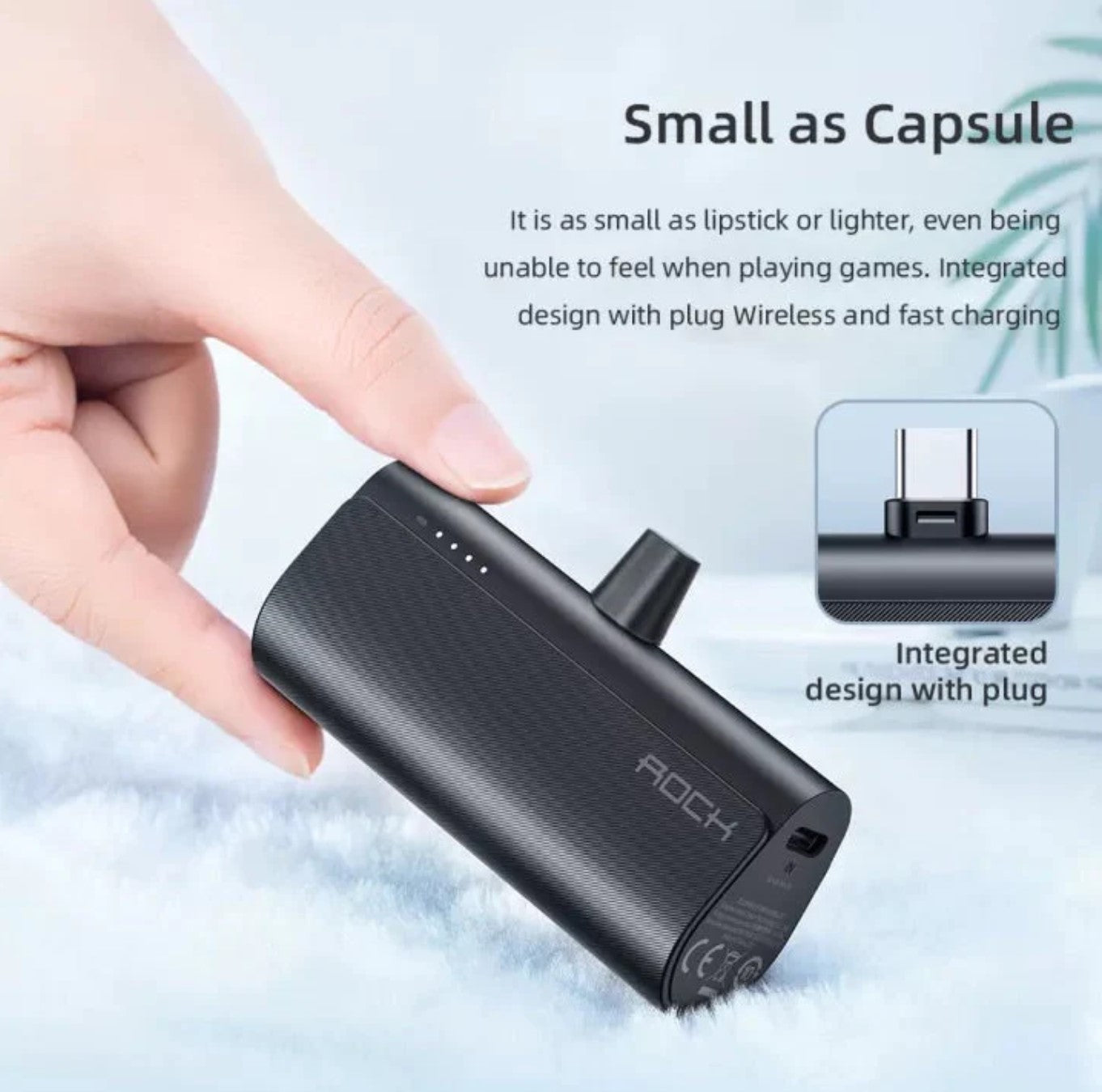 ROCK P81 Type-c Port Portable Mini Power Bank Fast Charging Mobile Power Banks Best Selling